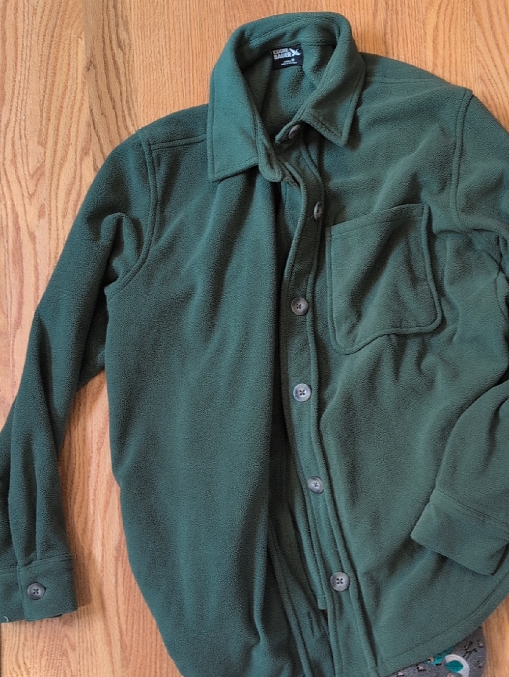 Eddie Bauer Green Fleece Button Up Women's Size M